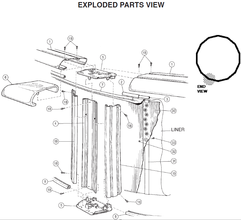 24' Round 52" Whispering Wind Parts Reorder